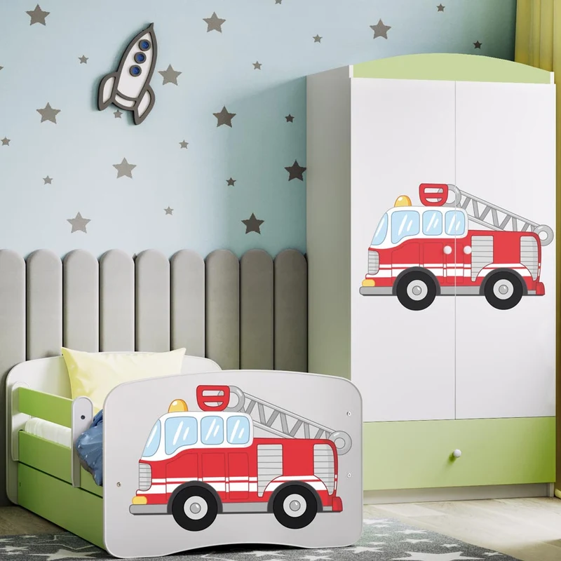 Kleiderschrank für Kinder Sweetdreams, Feuerwehr Motiv
