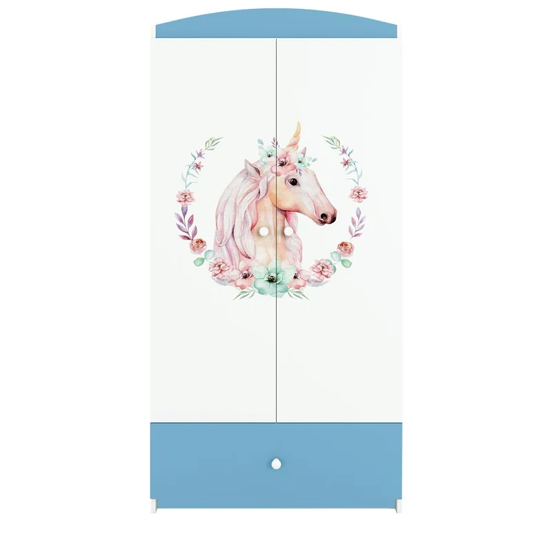 Kleiderschrank für Kinder Sweetdreams, Einhorn-Kranz Motiv
