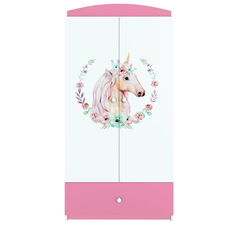 Kleiderschrank für Kinder Sweetdreams, Einhorn-Kranz Motiv