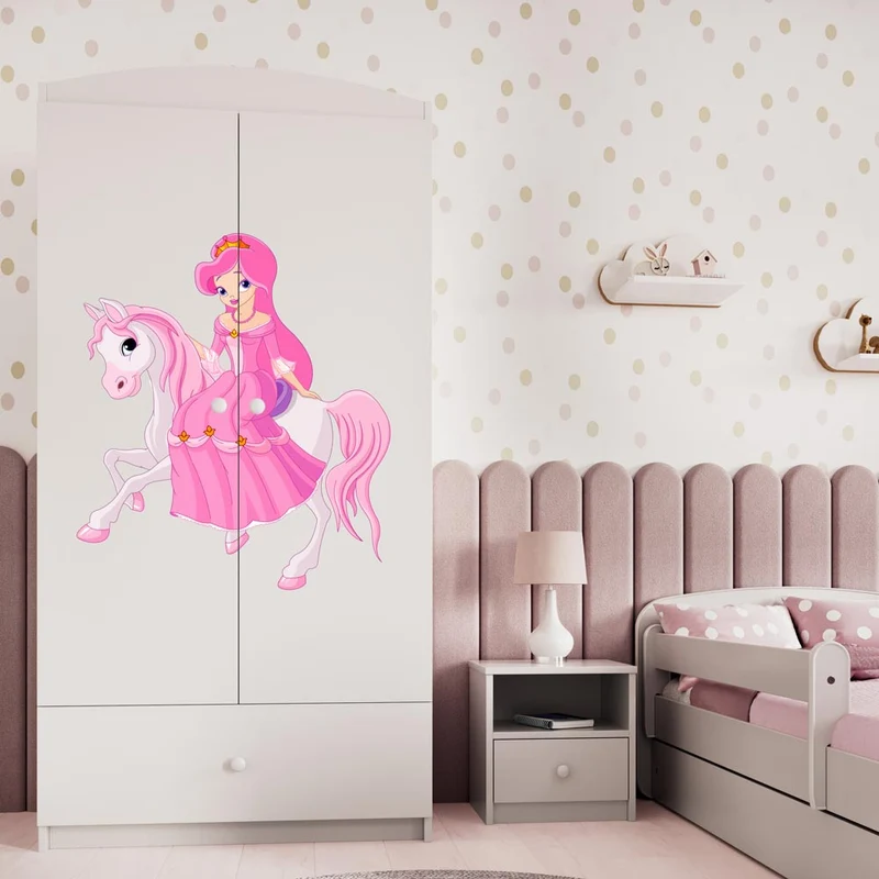 Kleiderschrank für Kinder Sweetdreams, reitende Prinzessin Motiv
