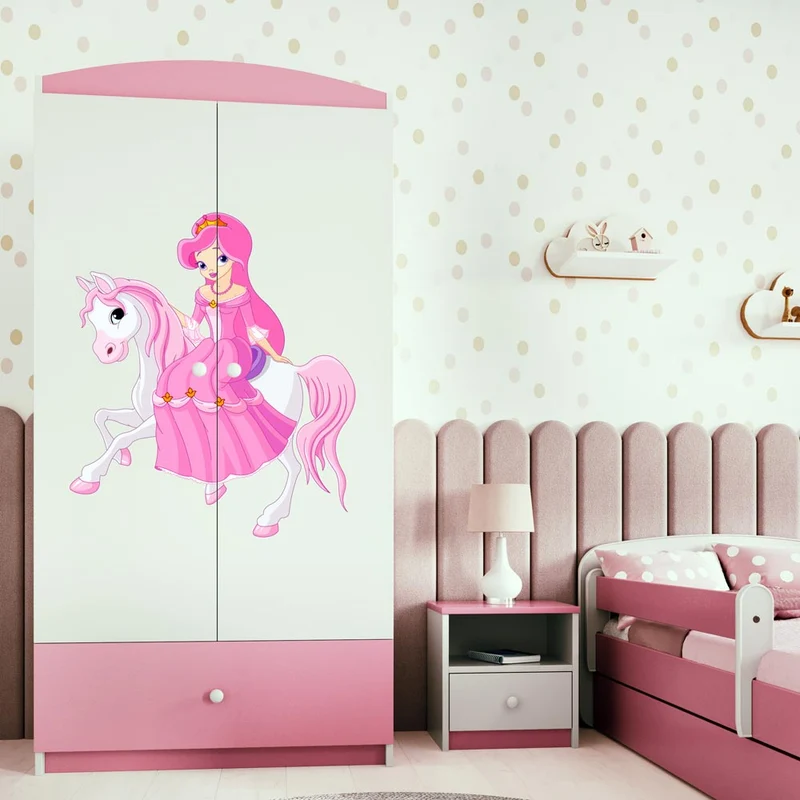 Kleiderschrank für Kinder Sweetdreams, reitende Prinzessin Motiv