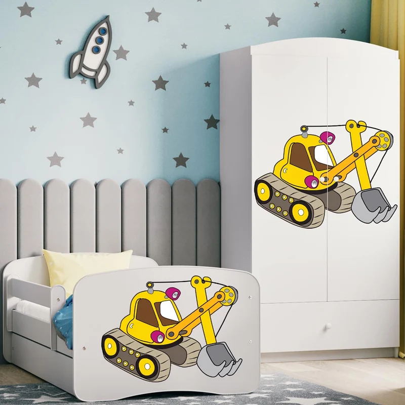 Kleiderschrank für Kinder Sweetdreams, Bagger Motiv
