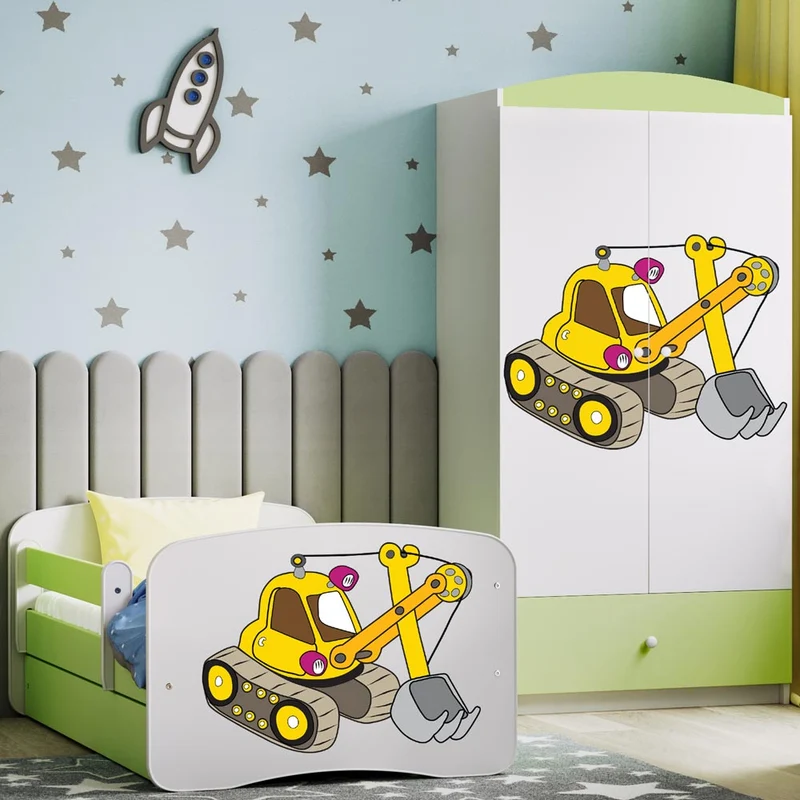 Kleiderschrank für Kinder Sweetdreams, Bagger Motiv