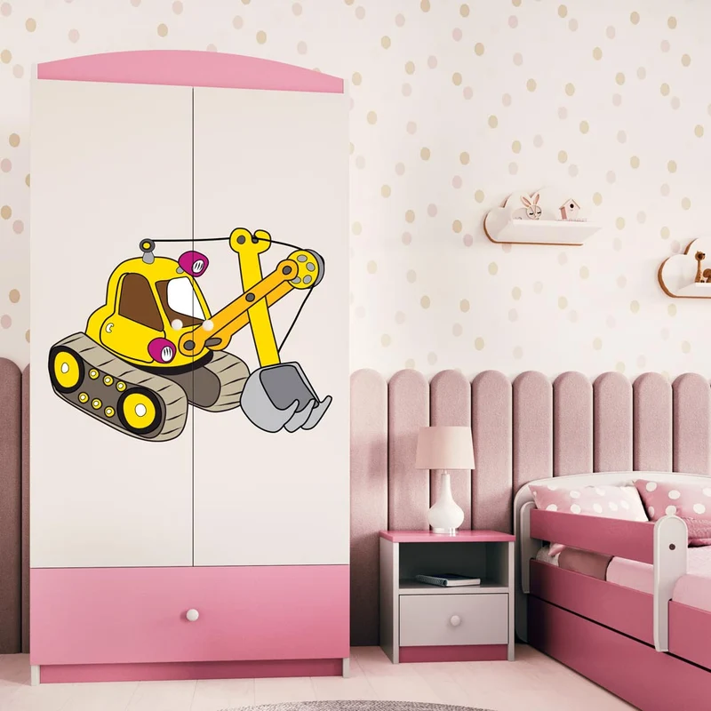 Kleiderschrank für Kinder Sweetdreams, Bagger Motiv