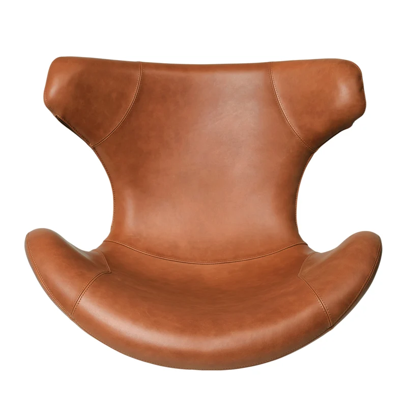 Kato Loungesessel Leder m. schwarzen Drehsockel