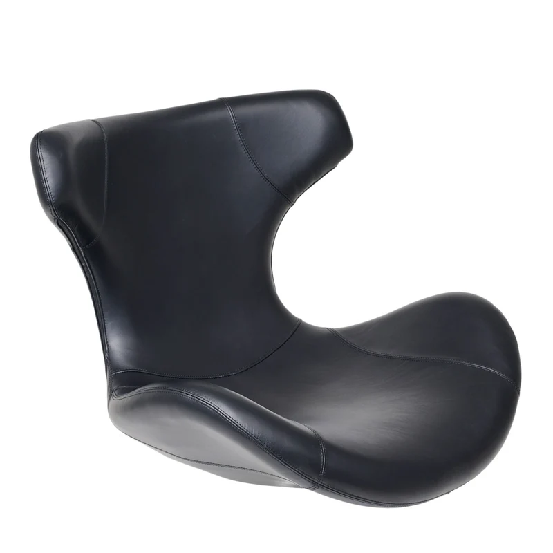 Kato Loungesessel Leder m. schwarzen Drehsockel
