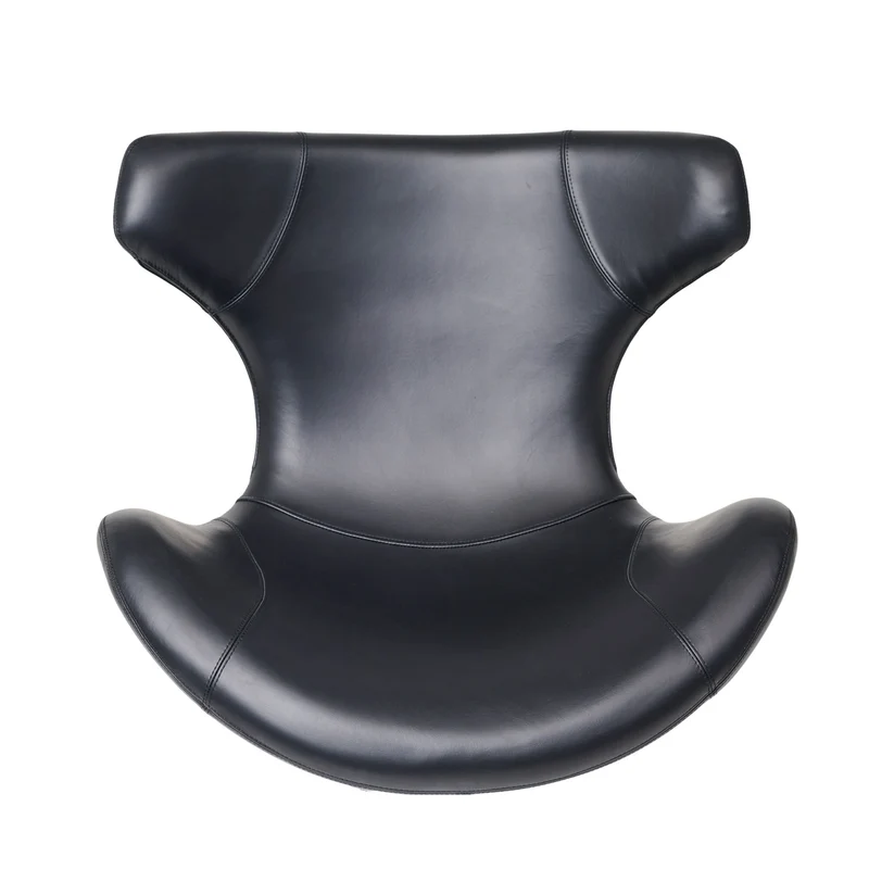 Kato Loungesessel Leder m. schwarzen Drehsockel