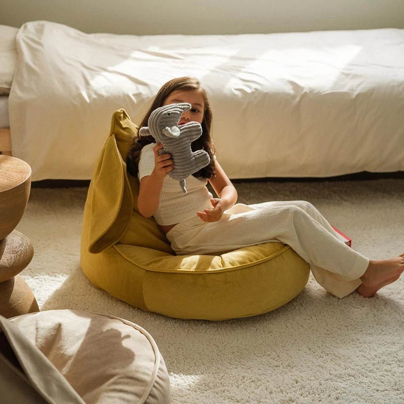 Hasen-Beanbag Samt Honig