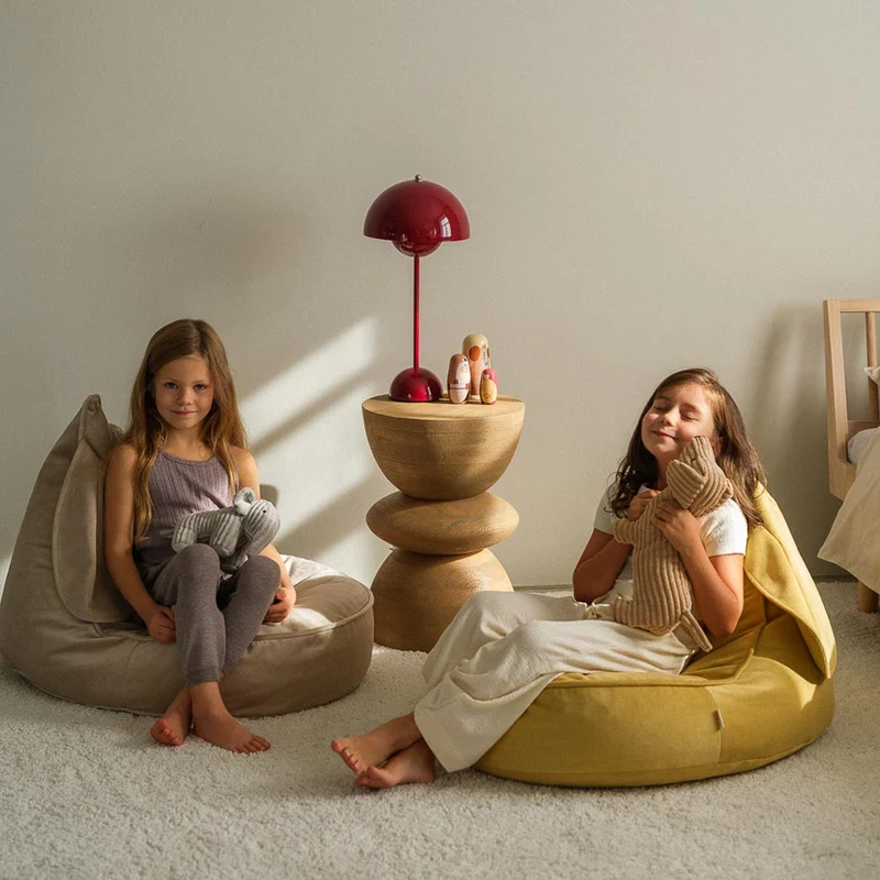 Hasen-Beanbag Samt Beige