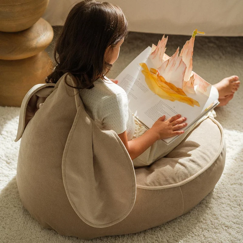 Hasen-Beanbag Samt Beige