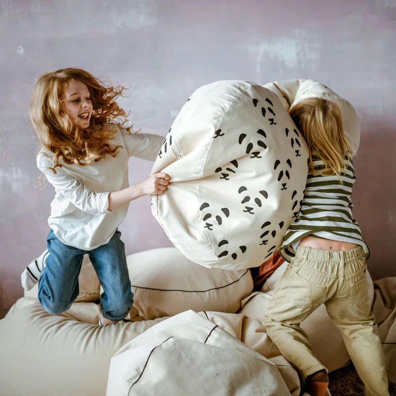 Sitzsack Pouf Panda schwarz