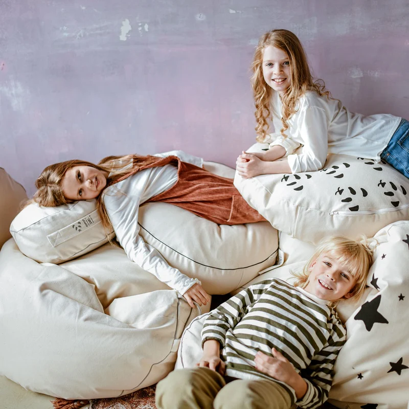 Sitzsack Pouf Panda schwarz