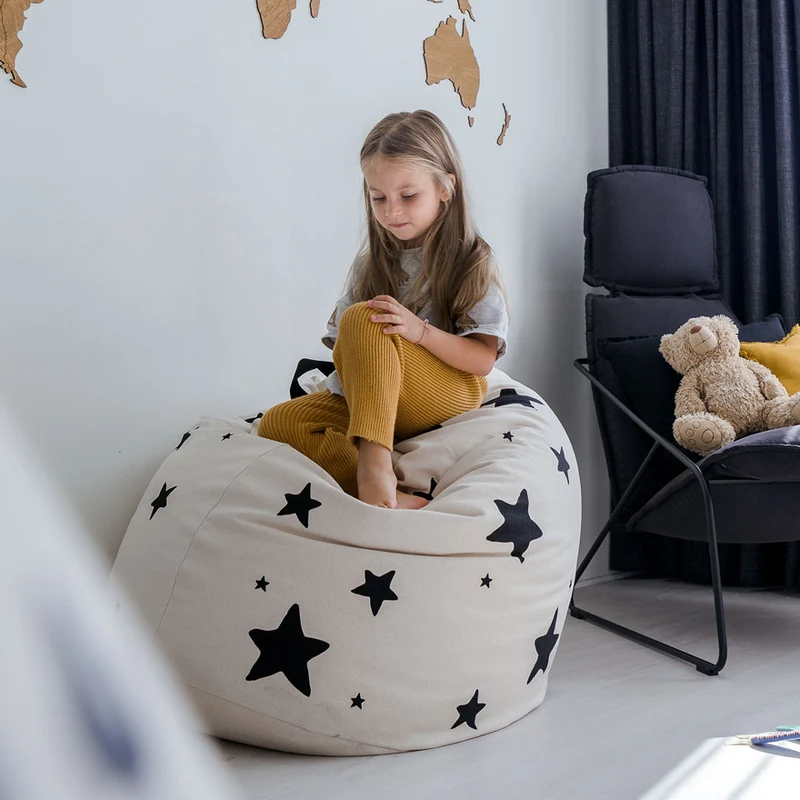 Sitzsack Sterne doppelseitig, in schwarz oder grau