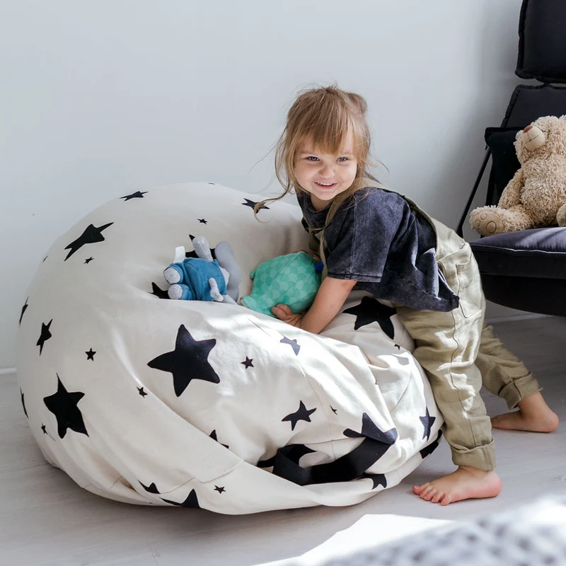 Sitzsack Sterne doppelseitig, in schwarz oder grau