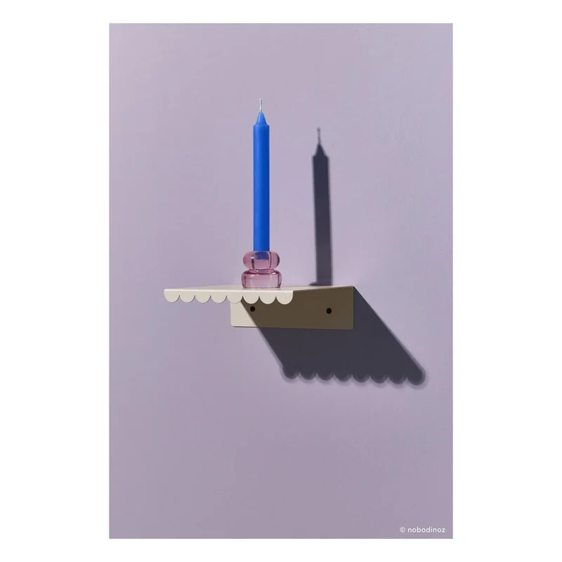 Nobodinoz - Vibes duvar rafı 20x16 cm | Fildişi