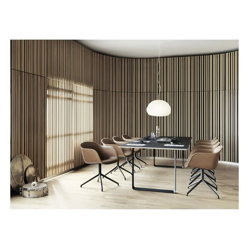 Muuto - Kollu Fiber Deri Sandalye | Konyak