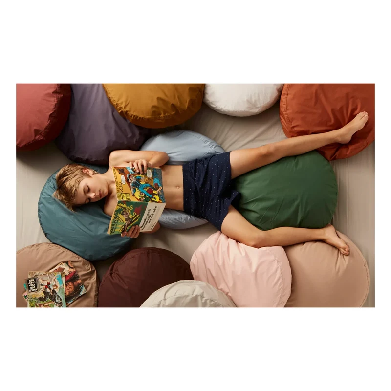 Suite 702 - Organik Pamuklu Perkal Yuvarlak Yastık | Beyaz