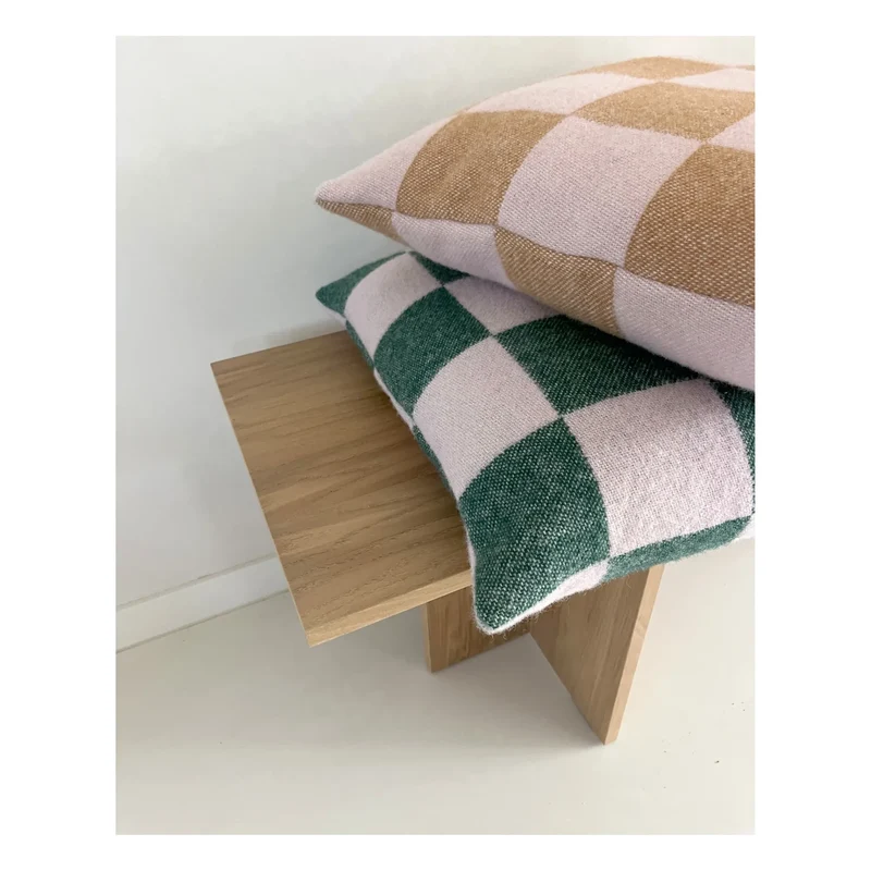 Maison Deux - Damier yün yastık kılıfı | Terracotta