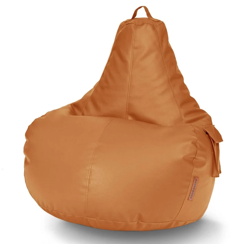 Gaming Sitzsack mit Rückenlehne & separater Tasche aus Kunstleder