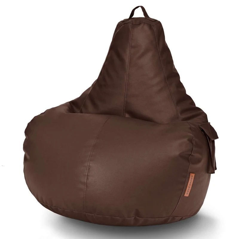 Gaming Sitzsack mit Rückenlehne & separater Tasche aus Kunstleder