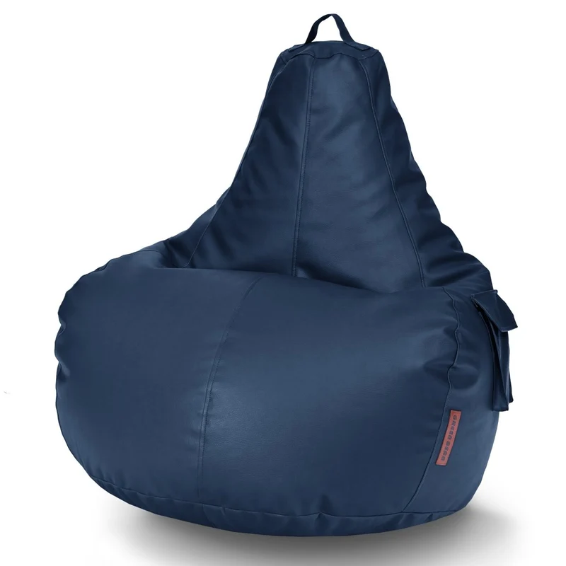 Gaming Sitzsack mit Rückenlehne & separater Tasche aus Kunstleder