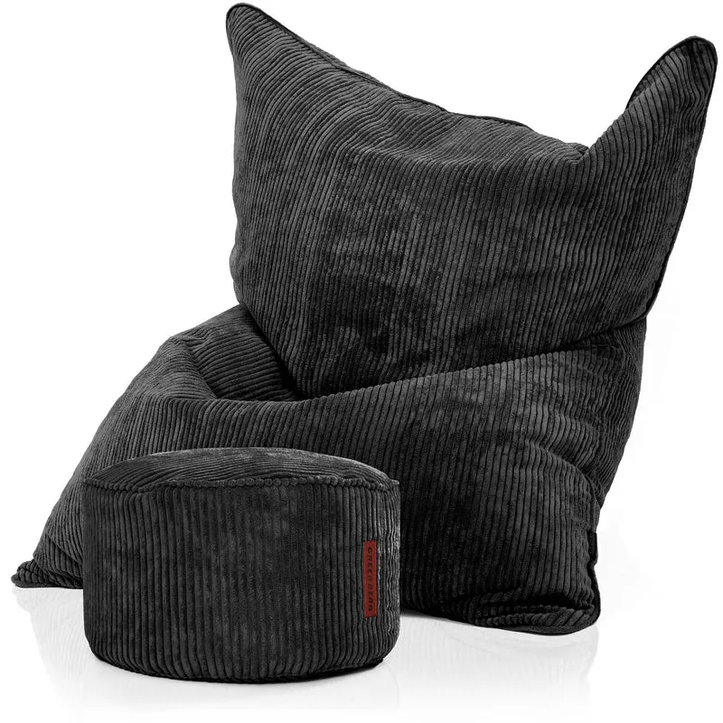 Cordoba Sitzsack in Cord-Optik mit Sitzhocker