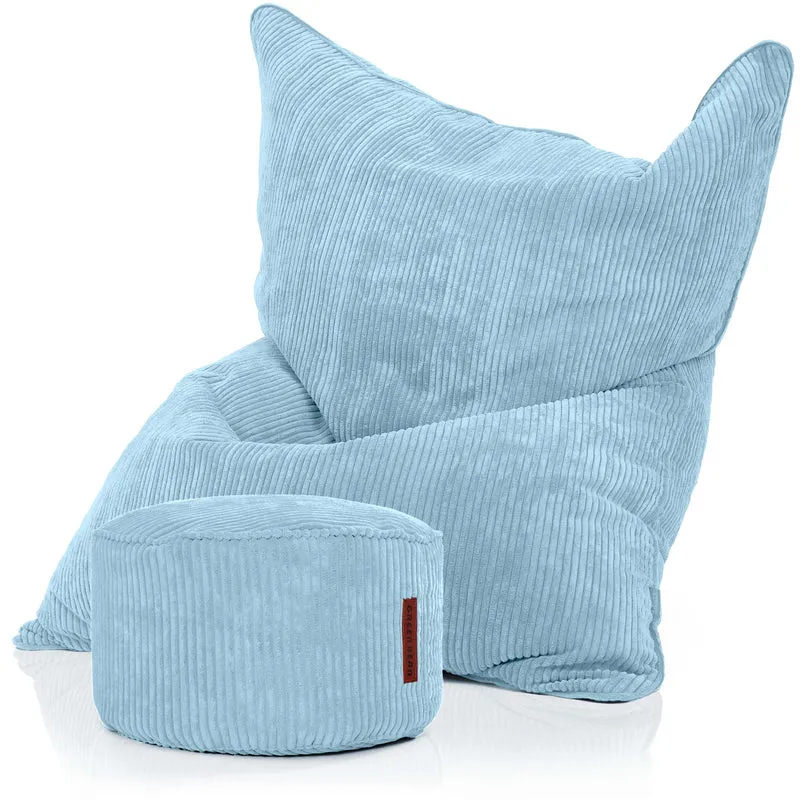 Cordoba Sitzsack in Cord-Optik mit Sitzhocker