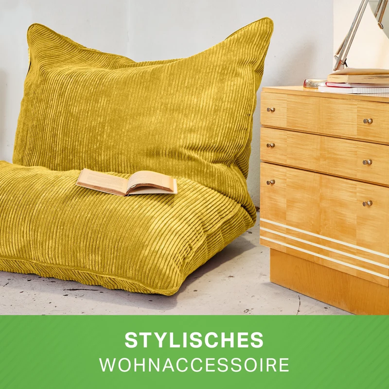 Cordoba Sitzsack in Cord-Optik mit Sitzhocker