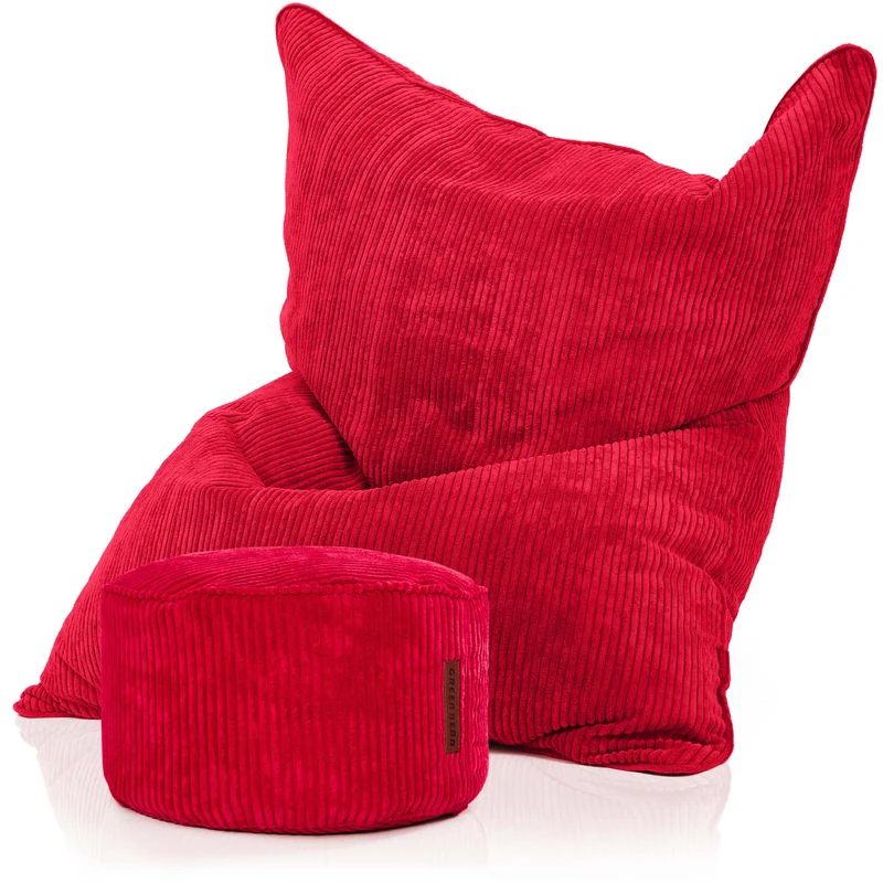 Cordoba Sitzsack in Cord-Optik mit Sitzhocker