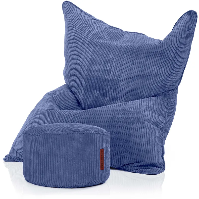 Cordoba Sitzsack in Cord-Optik mit Sitzhocker