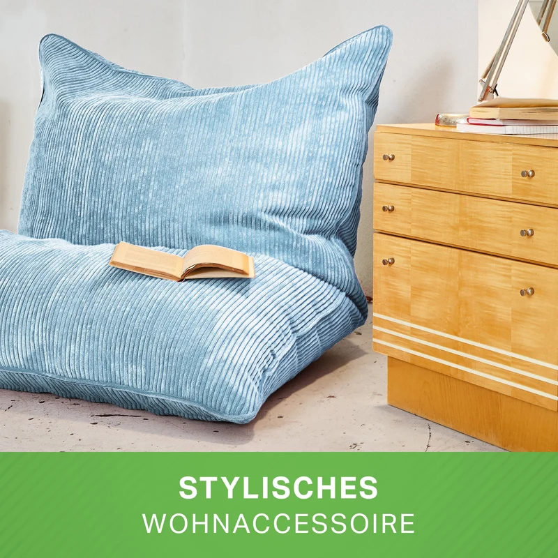 Cordoba Sitzsack in Cord-Optik mit Sitzhocker