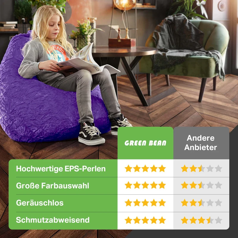 Kindersitzsack aus Plüsch