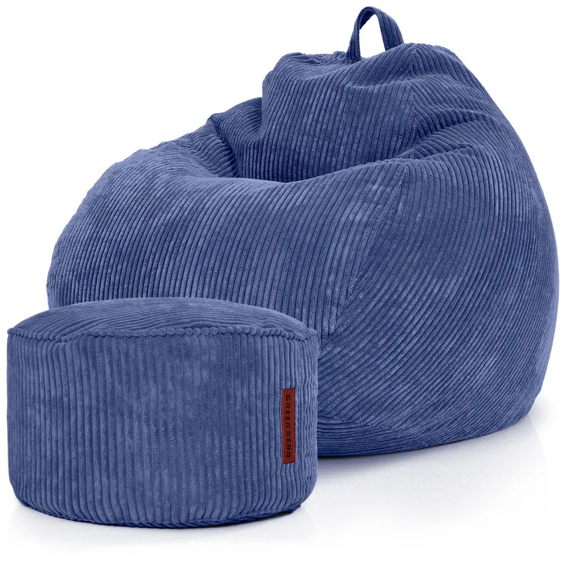 Scoop Sitzsack in Cord-Optik mit Sitzhocker