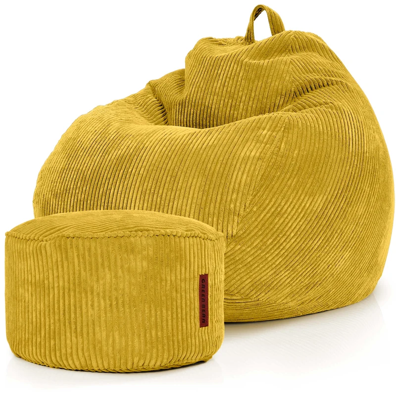 Scoop Sitzsack in Cord-Optik mit Sitzhocker