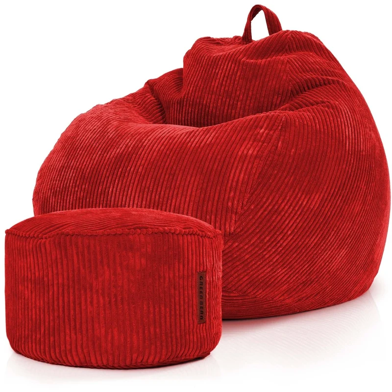 Scoop Sitzsack in Cord-Optik mit Sitzhocker