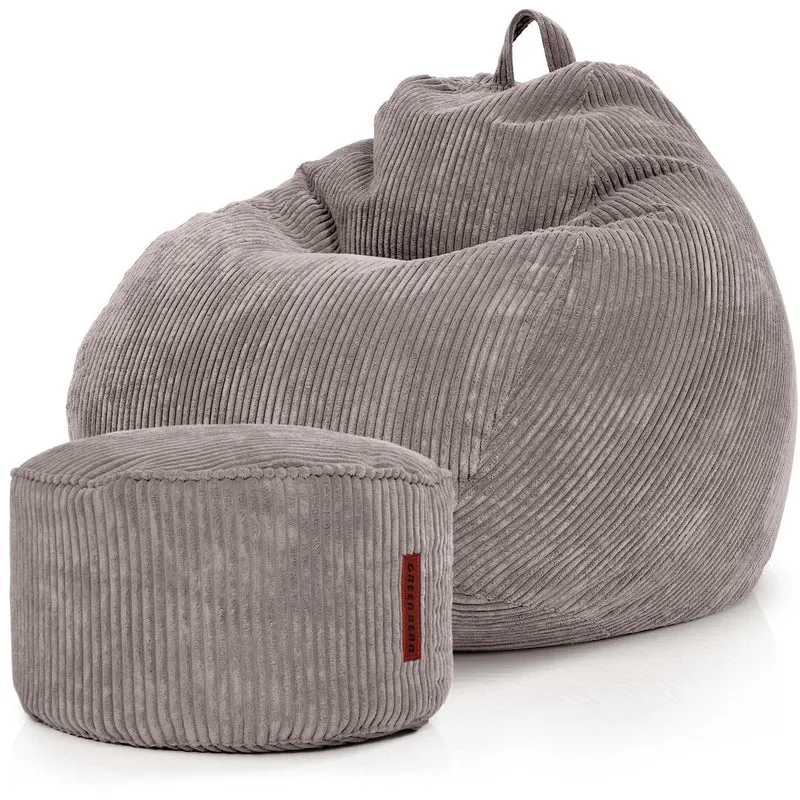 Scoop Sitzsack in Cord-Optik mit Sitzhocker