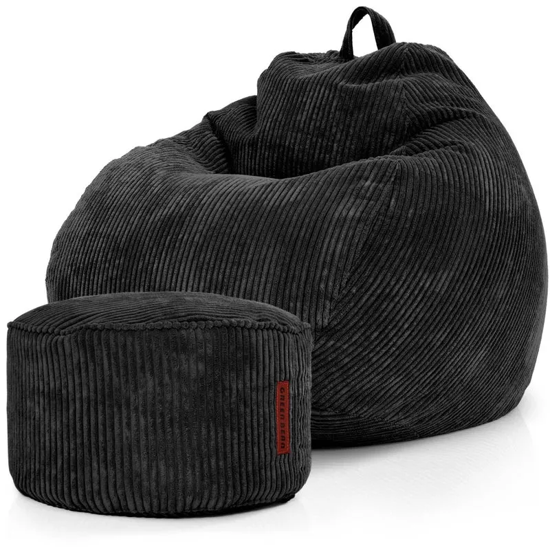 Scoop Sitzsack in Cord-Optik mit Sitzhocker