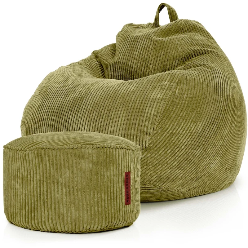Scoop Sitzsack in Cord-Optik mit Sitzhocker