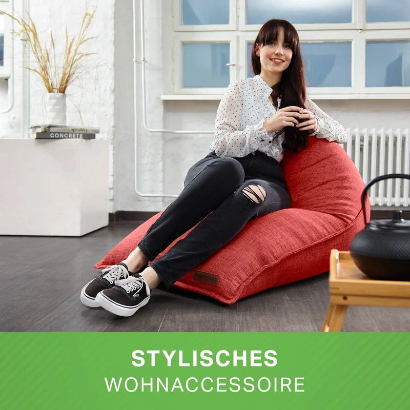 Triangel Sitzsack in Leinen-Optik