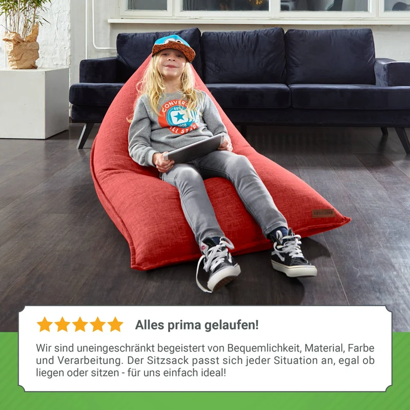 Triangel Sitzsack in Leinen-Optik