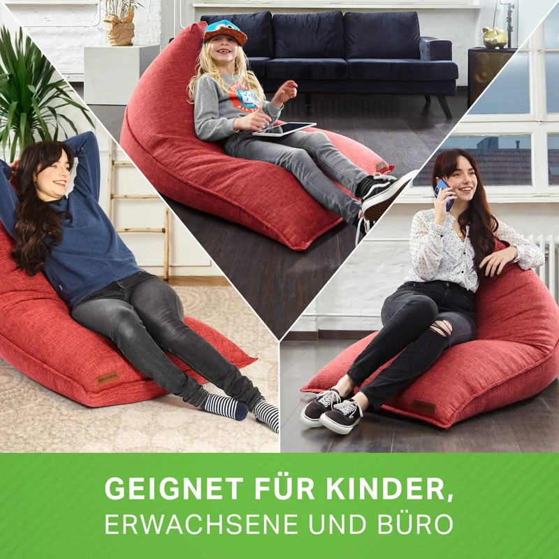 Triangel Sitzsack in Leinen-Optik