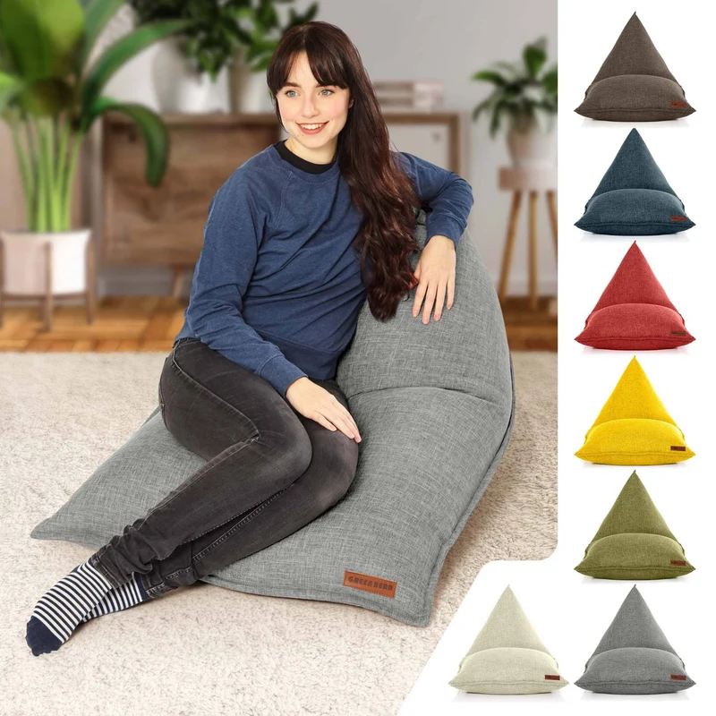 Triangel Sitzsack in Leinen-Optik