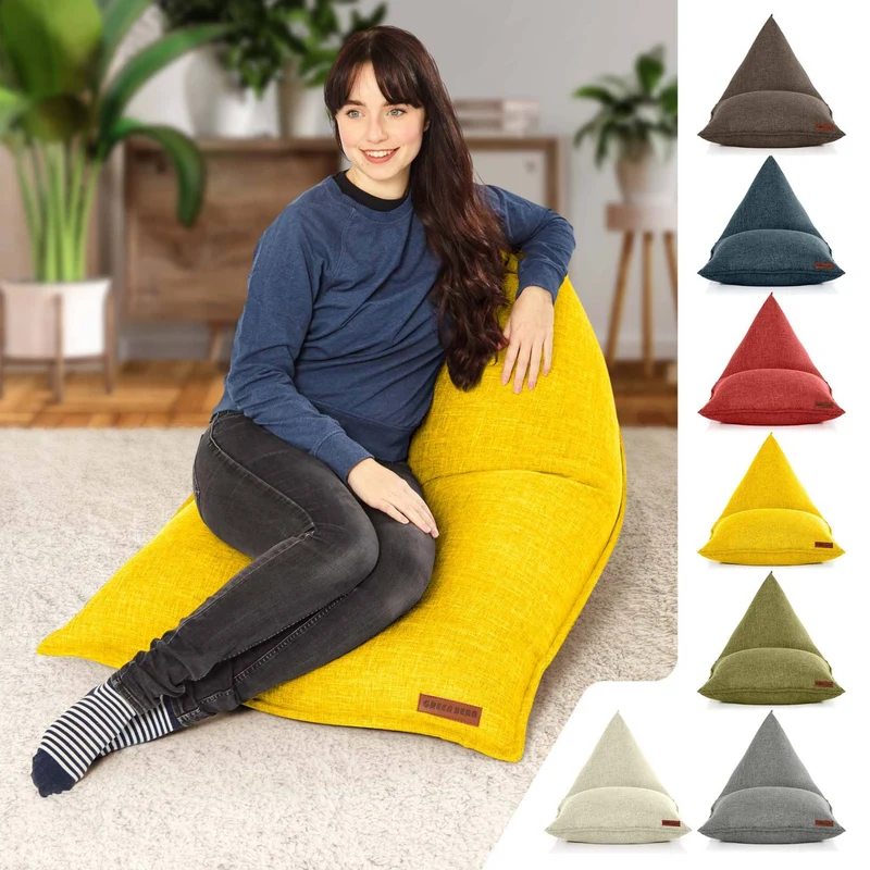 Triangel Sitzsack in Leinen-Optik
