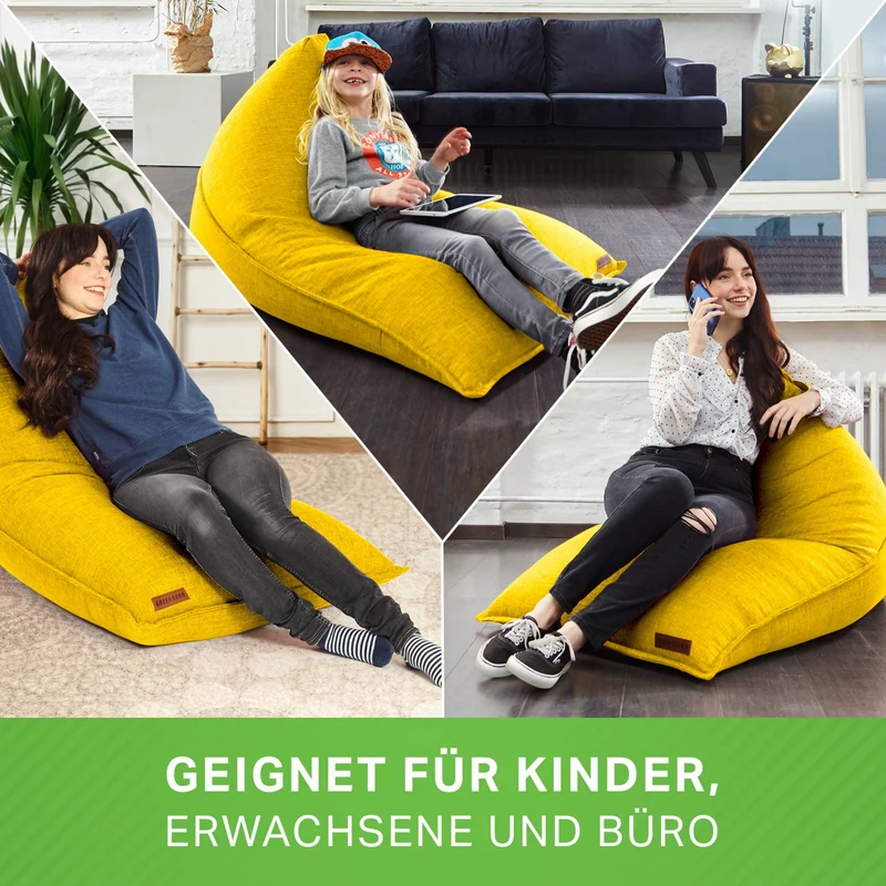 Triangel Sitzsack in Leinen-Optik