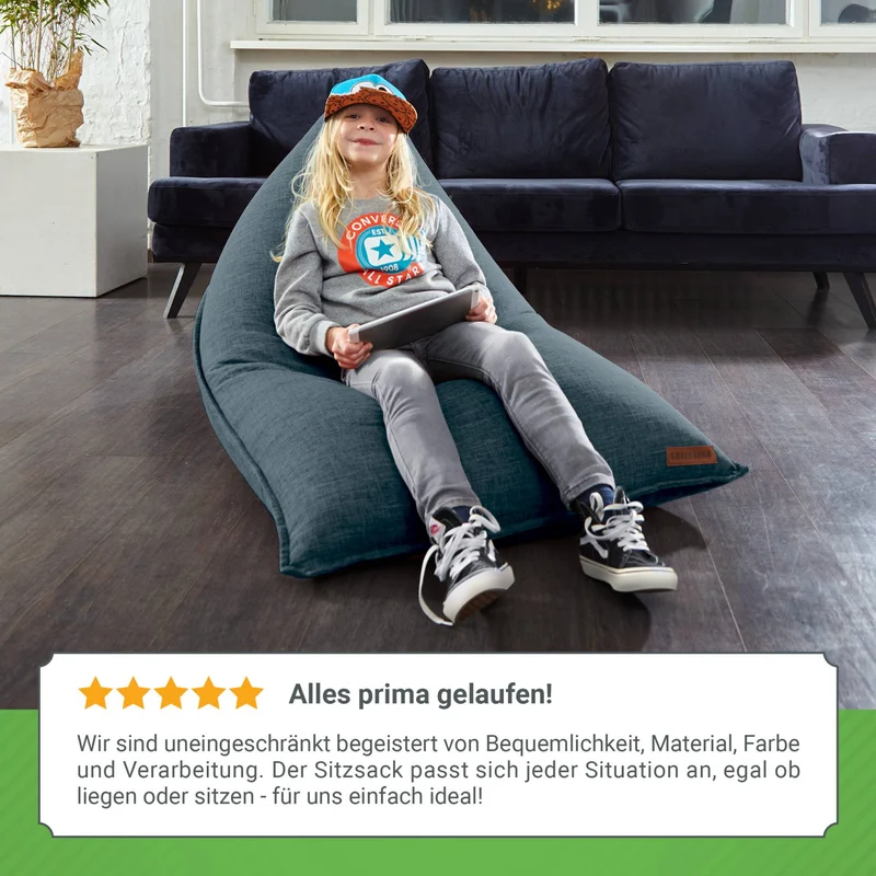 Triangel Sitzsack in Leinen-Optik