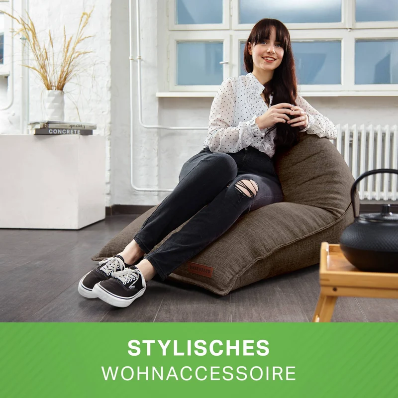 Triangel Sitzsack in Leinen-Optik