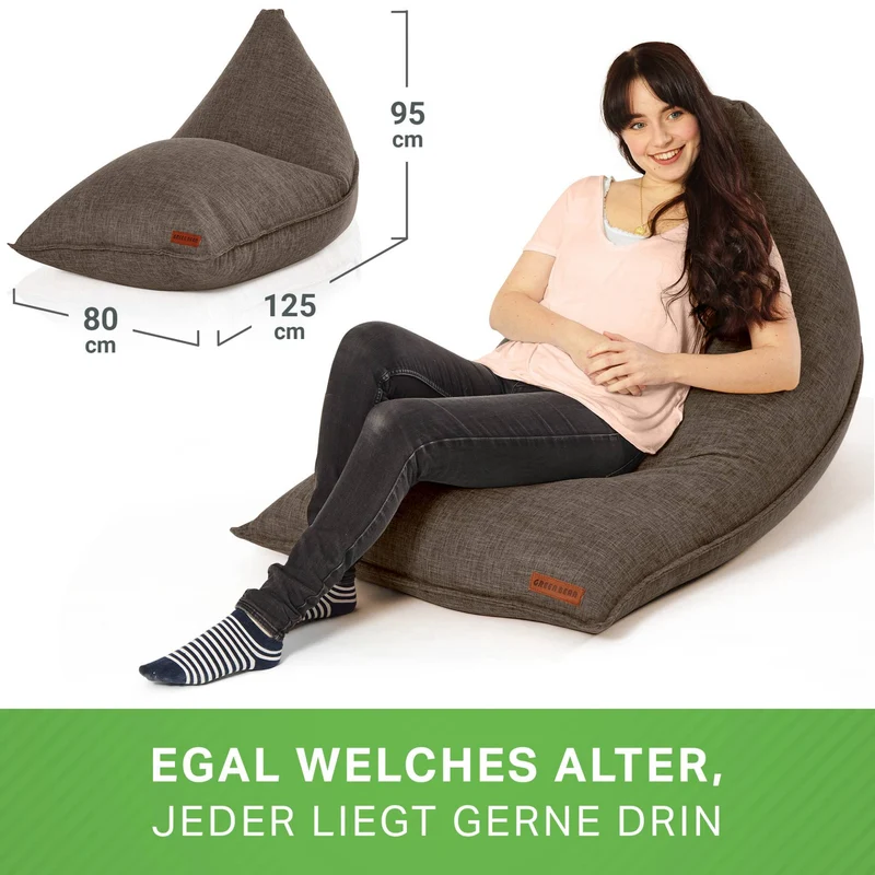 Triangel Sitzsack in Leinen-Optik