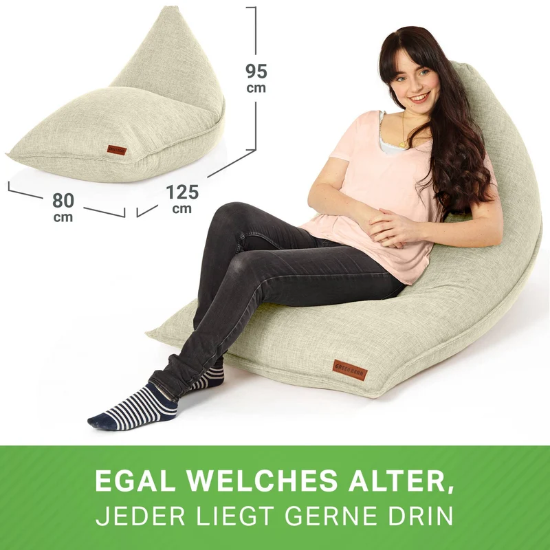 Triangel Sitzsack in Leinen-Optik