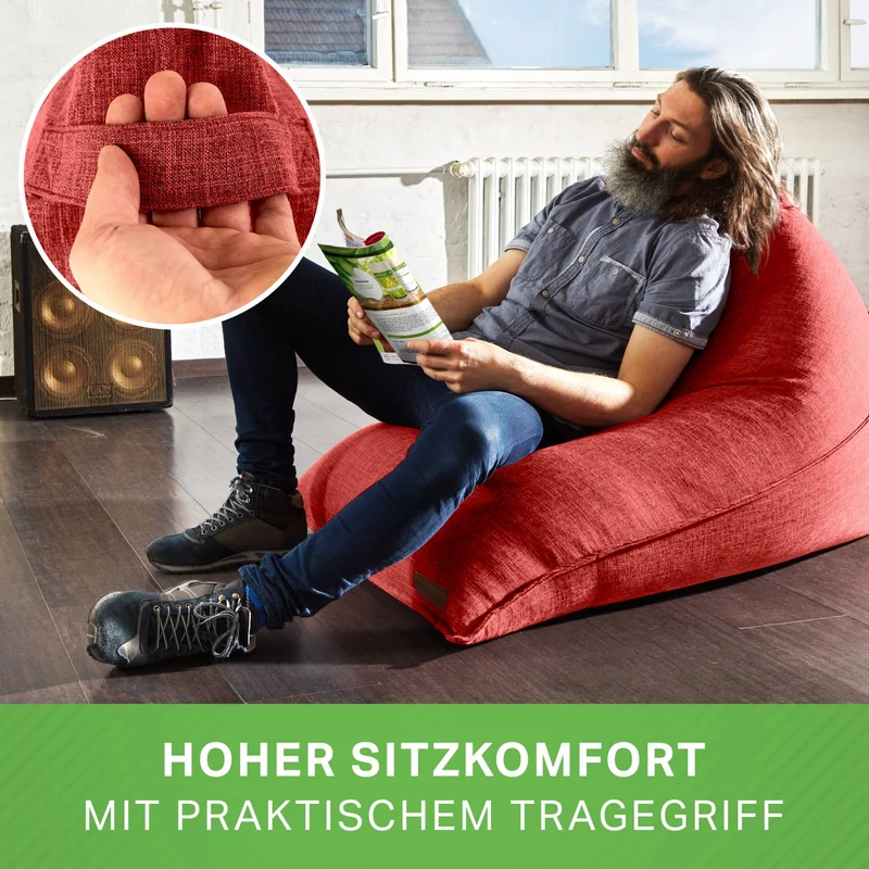 Triangel Sitzsack in Leinen-Optik