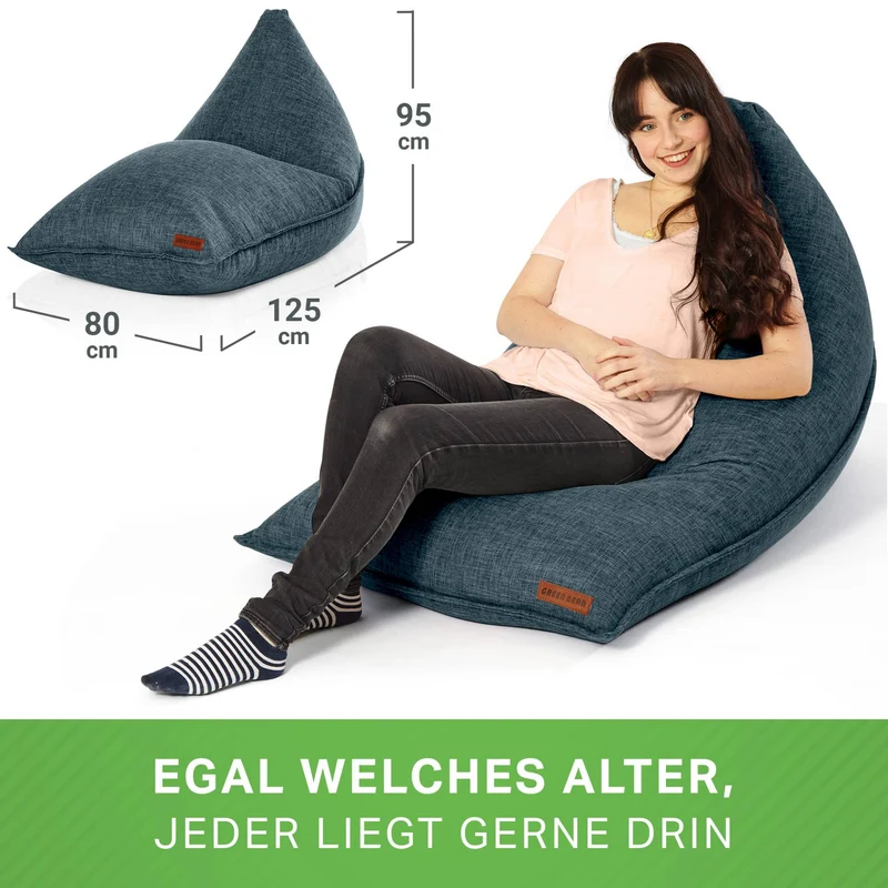 Triangel Sitzsack in Leinen-Optik